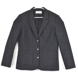 Pendleton‎ Womens Wool Gray 3 Button Blazer Jacket Size 12 Lined *flaw